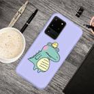 For Galaxy S20 Ultra Cartoon Animal Pattern Shockproof TPU Protective Case(Purple Crocodile Bird) - 1