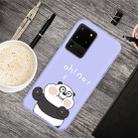 For Galaxy S20 Ultra Cartoon Animal Pattern Shockproof TPU Protective Case(Purple Panda) - 1