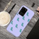 For Galaxy S20 Ultra Cartoon Animal Pattern Shockproof TPU Protective Case(Purple Dinosaurs) - 1