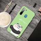 For Galaxy A11 Cartoon Animal Pattern Shockproof TPU Protective Case(Green Panda) - 1