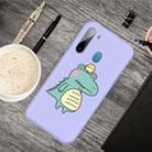 For Galaxy A21 Cartoon Animal Pattern Shockproof TPU Protective Case(Purple Crocodile Bird) - 1