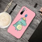 For Galaxy A21 Cartoon Animal Pattern Shockproof TPU Protective Case(Pink Crocodile Bird) - 1