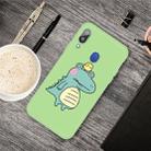 For Galaxy A30 Cartoon Animal Pattern Shockproof TPU Protective Case(Green Crocodile Bird) - 1