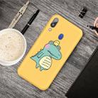 For Galaxy A40 Cartoon Animal Pattern Shockproof TPU Protective Case(Yellow Crocodile Bird) - 1