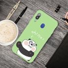 For Galaxy A40 Cartoon Animal Pattern Shockproof TPU Protective Case(Green Panda) - 1