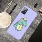 For Galaxy A51 Cartoon Animal Pattern Shockproof TPU Protective Case(Purple Crocodile Bird) - 1