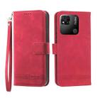 For Xiaomi Redmi 10A Dierfeng Dream Line TPU + PU Leather Phone Case(Red) - 1