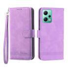 For Xiaomi Redmi Note 12 Global Dierfeng Dream Line TPU + PU Leather Phone Case(Purple) - 1