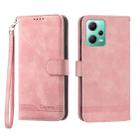 For Xiaomi Redmi Note 12 Global Dierfeng Dream Line TPU + PU Leather Phone Case(Pink) - 1