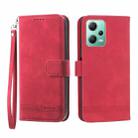 For Xiaomi Redmi Note 12 Global Dierfeng Dream Line TPU + PU Leather Phone Case(Red) - 1
