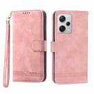 For Xiaomi Redmi Note 12 Pro+ Global Dierfeng Dream Line TPU + PU Leather Phone Case(Pink) - 1