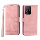 For Xiaomi Mi 11T / 11T Pro Dierfeng Dream Line TPU + PU Leather Phone Case(Pink) - 1