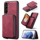For Samsung Galaxy S24 5G JEEHOOD Magnetic Zipper Horizontal Flip Leather Phone Case(Red) - 1