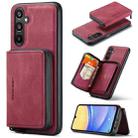 For Samsung Galaxy A15 5G JEEHOOD Magnetic Zipper Horizontal Flip Leather Phone Case(Red) - 1