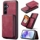 For Samsung Galaxy A55 5G JEEHOOD Magnetic Zipper Horizontal Flip Leather Phone Case(Red) - 1