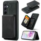 For Samsung Galaxy A35 5G JEEHOOD Magnetic Zipper Horizontal Flip Leather Phone Case(Black) - 1