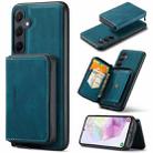 For Samsung Galaxy A35 5G JEEHOOD Magnetic Zipper Horizontal Flip Leather Phone Case(Blue) - 1