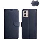 For Motorola Moto G53 5G/G13/G23 Genuine Leather Fingerprint-proof Flip Phone Case(Blue) - 1
