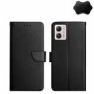 For Motorola Moto G53 5G/G13/G23 Genuine Leather Fingerprint-proof Flip Phone Case(Black) - 1