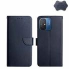 For Xiaomi Redmi 11A 4G Genuine Leather Fingerprint-proof Flip Phone Case(Blue) - 1