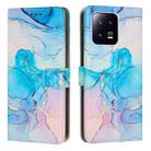 For Xiaomi 13 Painted Marble Pattern Leather Phone Case(Pink Green) - 1