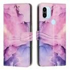 For Xiaomi Redmi A1+ Painted Marble Pattern Leather Phone Case(Purple) - 1