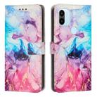 For Xiaomi Redmi A1+ Painted Marble Pattern Leather Phone Case(Pink Purple) - 1