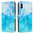 For Xiaomi Redmi A1+ Painted Marble Pattern Leather Phone Case(Blue Green) - 1