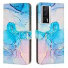 For Xiaomi Redmi K60 / K60 Pro Painted Marble Pattern Leather Phone Case(Pink Green) - 1