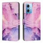 For Xiaomi Redmi Note 12 Global / Poco X5 5G Painted Marble Pattern Leather Phone Case(Purple) - 1