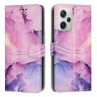 For Xiaomi Redmi Note 12 Pro 5G Global Painted Marble Pattern Leather Phone Case(Purple) - 1