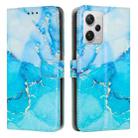 For Xiaomi Redmi Note 12 Pro+ Global / 12 Explorer Painted Marble Pattern Leather Phone Case(Blue Green) - 1