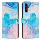 For Samsung Galaxy A34 Painted Marble Pattern Leather Phone Case(Pink Green) - 1