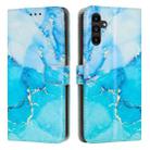 For Samsung Galaxy A34 Painted Marble Pattern Leather Phone Case(Blue Green) - 1