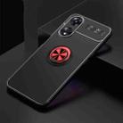 For OPPO A58 5G Metal Ring Holder 360 Degree Rotating TPU Case(Black+Red) - 1