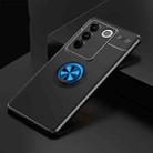 For vivo S16 Pro Metal Ring Holder 360 Degree Rotating TPU Case(Black+Blue) - 1