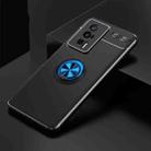 For Xiaomi Redmi K60 Pro Metal Ring Holder 360 Degree Rotating TPU Case(Black+Blue) - 1