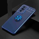 For Xiaomi Redmi K60 Pro Metal Ring Holder 360 Degree Rotating TPU Case(Blue+Blue) - 1