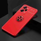 For Xiaomi Redmi Note 12 Pro 5G Metal Ring Holder 360 Degree Rotating TPU Case(Red+Red) - 1