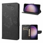 For Samsung Galaxy S23 5G Butterfly Embossed Horizontal Flip Leather Phone Case(Black) - 1