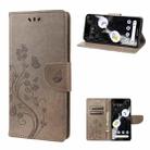 For Google Pixel 7a Butterfly Flower Pattern Flip Leather Phone Case(Grey) - 1