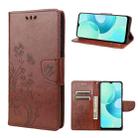 For Samsung Galaxy S23 Ultra 5G Butterfly Flower Pattern Flip Leather Phone Case(Brown) - 1