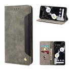 For Google Pixel 7a Skin Feel Splicing Leather Phone Case(Grey) - 1