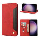 For Samsung Galaxy S23 5G Skin Feel Splicing Leather Phone Case(Red) - 1