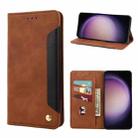 For Samsung Galaxy S23 5G Skin Feel Splicing Leather Phone Case(Brown) - 1