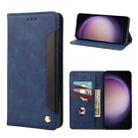 For Samsung Galaxy S23 5G Skin Feel Splicing Leather Phone Case(Blue) - 1