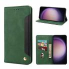 For Samsung Galaxy S23+ 5G Skin Feel Splicing Leather Phone Case(Green) - 1