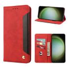 For Samsung Galaxy S23 Ultra 5G Skin Feel Splicing Leather Phone Case(Red) - 1