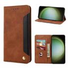 For Samsung Galaxy S23 Ultra 5G Skin Feel Splicing Leather Phone Case(Brown) - 1