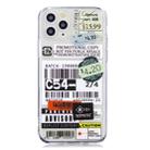 For iPhone 11 Transparent TPU Pattern Protective Case(White Barcode) - 1